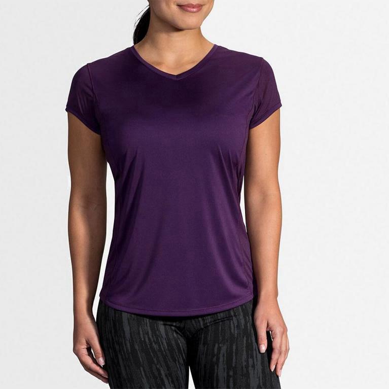 Brooks Stealth Womens Short Sleeve Running Shirt - Purple - Philippines (158209INP)